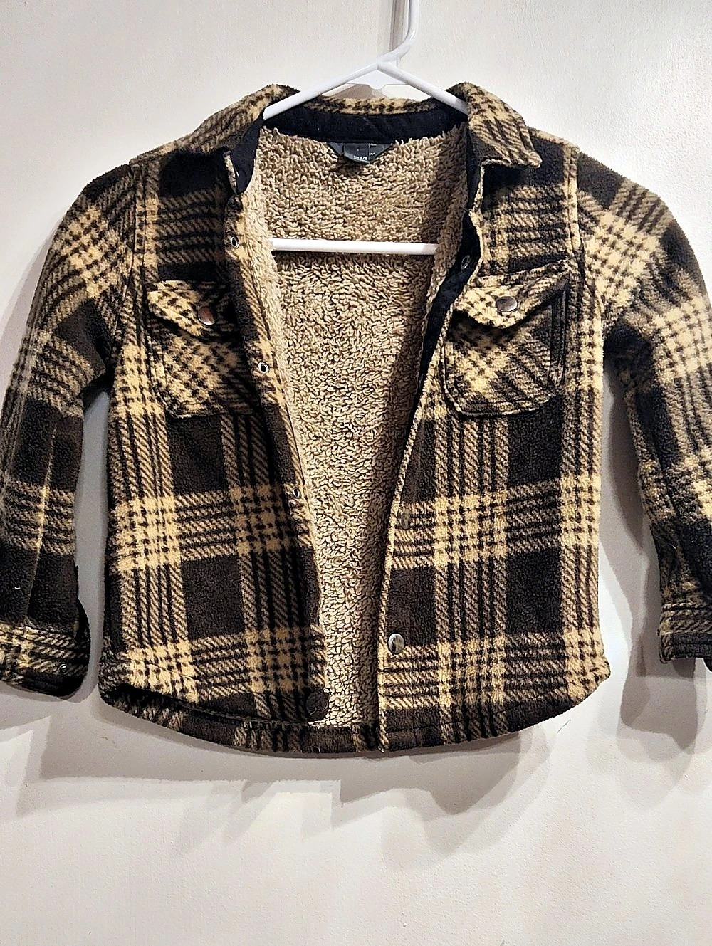 Eddie Bauer Sherpa Lined Fleece Shirt Jacket Boys 4/5